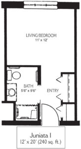 a black and white floor plan for juniata i