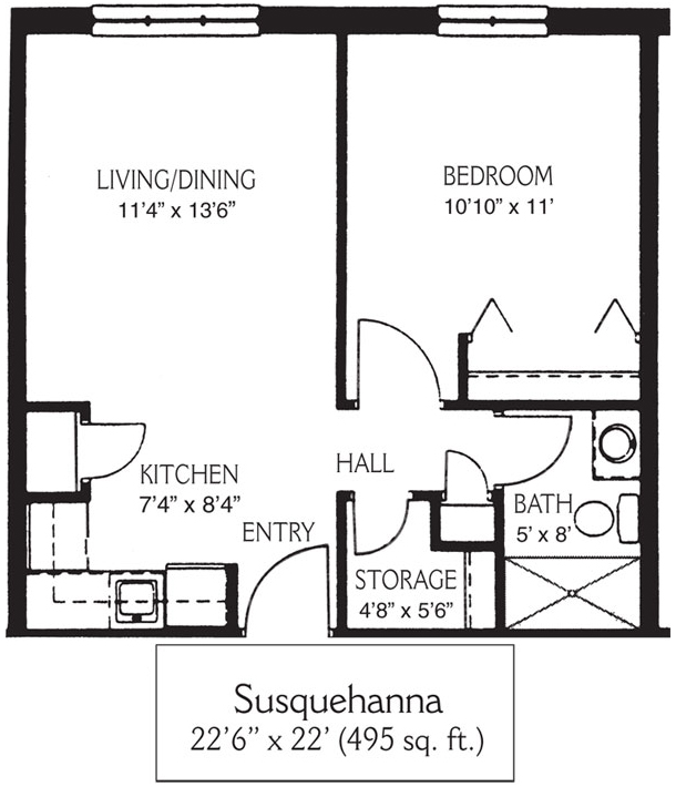a black and white floor plan of a house called susquehanna