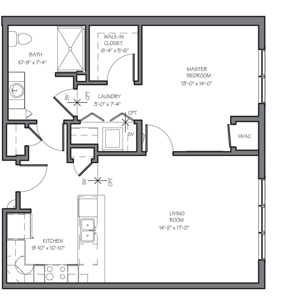 a black and white floor plan of crimson