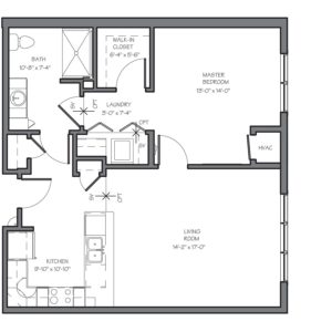 a black and white floor plan of crimson