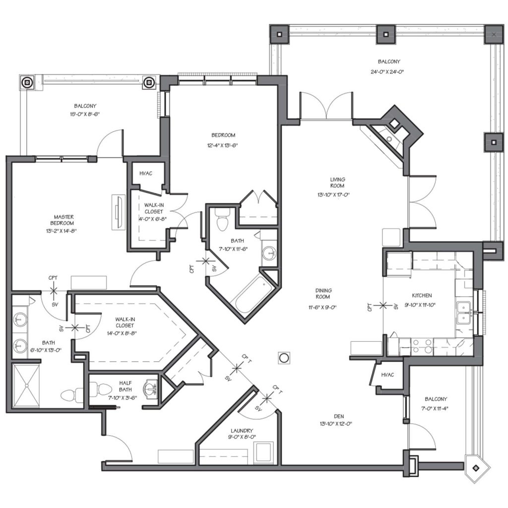a black and white floor plan of northstar