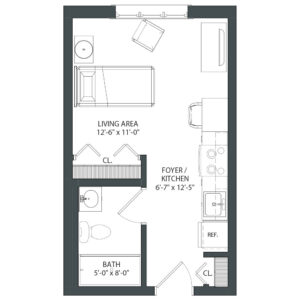 Adams studio floor plan